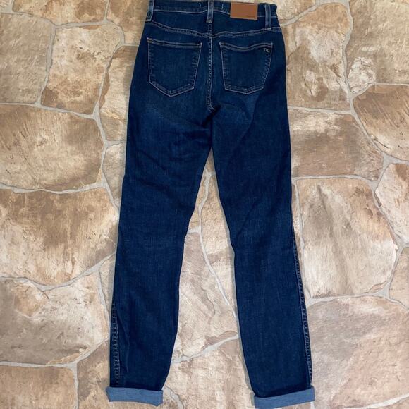 Madewell 10" High-Rise Skinny Haynes Dark Vintage Wash Denim Jeans, Size 25 - Picture 6 of 13